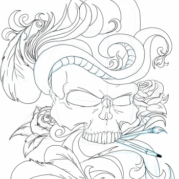 Skull Tattoo Sketch