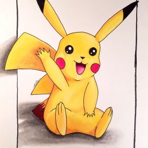 Marker illustration of Pikachu
