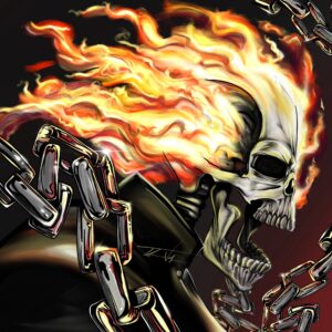 Digital media illustration of Ghost Rider